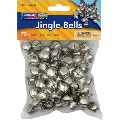 Creativity Street Silver Jingle Bells - Craft Project, Decoration - 72 Piece(s) - 0.59&quot;Height x 6&quot;Length - 72 / Bag - Silver