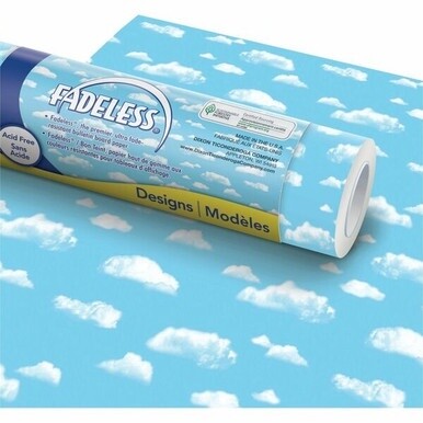 Fadeless Bulletin Board Art Paper - Bulletin Board - 6&quot;Height x 48&quot;Width x 50 ftLength - 1 / Roll - Cloud