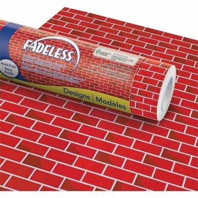 Fadeless Bulletin Board Art Paper - Bulletin Board - 6&quot;Height x 48&quot;Width x 50 ftLength - 1 / Roll - Red