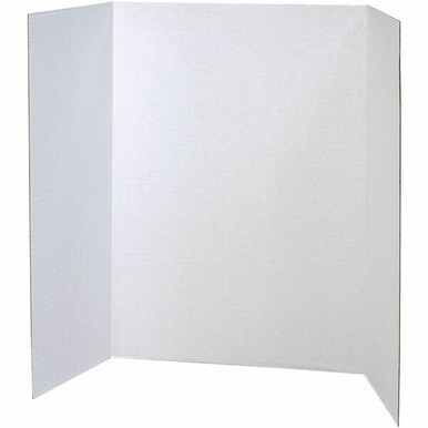 Pacon Presentation Boards - 36&quot; Height x 48&quot; Width - White Surface - Tri-fold, Heavy Duty - 18 / Carton
