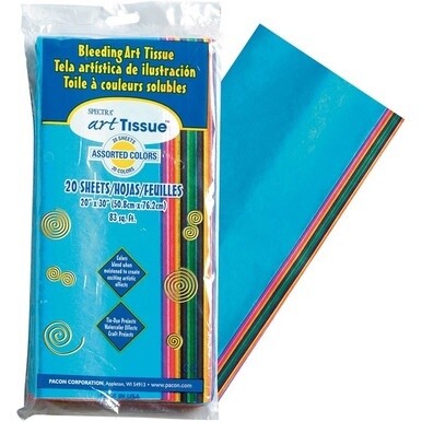 Spectra Art Tissue Paper Assortment - 20" x 30" - Assorted - For Art Project - 20 Per Pack - 20 / Pack