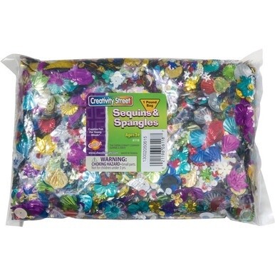 Creativity Street Sequins &amp; Spangles 1 Pound Bag - Decoration, Craft, Classroom, Costume - 1 / Pack - Assorted