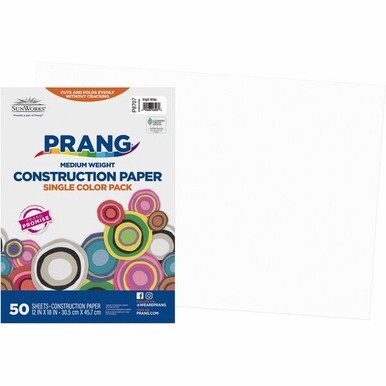 Prang Construction Paper - Multipurpose - 18&quot;Width x 12&quot;Length - 50 / Pack - Bright White