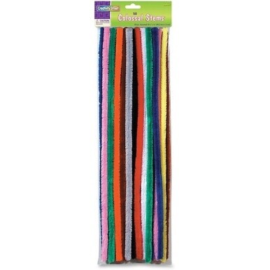 Creativity Street Colossal Stems - Craft Project, School, Decoration x 19.50&quot;Length x 0.6&quot;Diameter - 50 / Pack - Assorted
