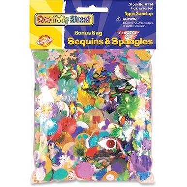 Creativity Street Sequins/Spangles Bonus Bag - Art, Craft - 1 Each - Assorted