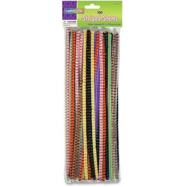 Creativity Street Jumbo Chenille Neon Pipe Cleaners - Craft Project, Classroom - 12&quot;Height x 0.25&quot;Width x 236.2 milThickness x 15&quot;Length - 100 / Pack - Assorted - Polyester