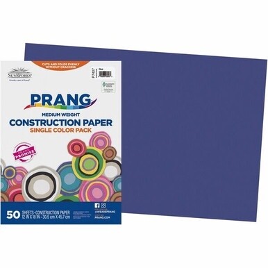 Prang Construction Paper - Multipurpose - 12&quot;Width x 18&quot;Length - 50 / Pack - Blue