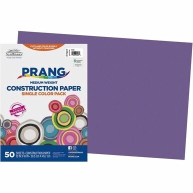Prang Construction Paper - Multipurpose - 18&quot;Width x 12&quot;Length - 50 / Pack - Violet - Groundwood