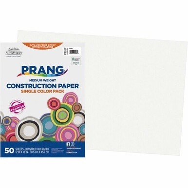 Prang Construction Paper - Multipurpose - 12&quot;Width x 18&quot;Length - 50 / Pack - White
