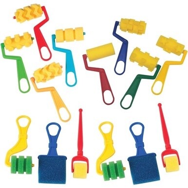 Creativity Street Creativity Street Foam Rollers &amp; Brush Pack - Student, Painting, Classroom - 14 Piece(s) - 5.50&quot;Height x 2.75&quot;Width x 8.20&quot;Length - 14 / Set - Assorted - Foam