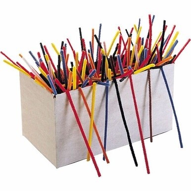 Creativity Street Chenille Stems Classpack - Craft, Classroom Activities - 12.50&quot;Height x 157.5 milThickness x 12&quot;Length - 1000 / Box - Assorted - Polyester