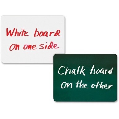 Creativity Street 2-in-1 Personal Combo Board - 12&quot; (1 ft) Width x 9&quot; (0.8 ft) Height - Dark Green Surface - 10 / Pack