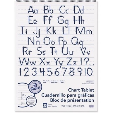 Pacon Ruled Chart Tablet - 25 Sheets - Ruled - 1.50&quot; Ruled - 24&quot; x 32&quot;24&quot; x 32&quot; - White Paper - 1 Each