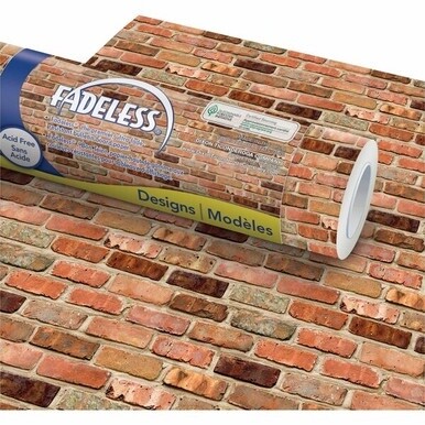 Pacon Bulletin Board Paper Rolls - Classroom, Door, File Cabinet, School, Home, Office Project, Display, Table Skirting, Party, Decoration - 48&quot;Width x 50 ftLength - 1 Roll - Reclaimed Brick - Paper