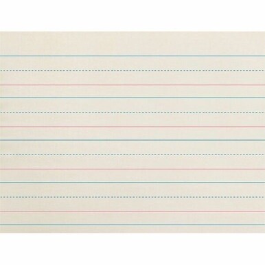 Zaner-Bloser Broken Midline Ruled Paper - Printed - 1.13&quot; Ruled - 30 lb Basis Weight - 8&quot; x 10 1/2&quot; - White Paper - 500 / Ream