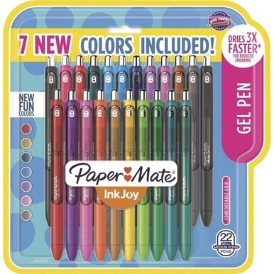 Paper Mate InkJoy Assorted Color Gel Pens - 0.7 mm Pen Point Size - Assorted Gel-based Ink - 22 / Pack