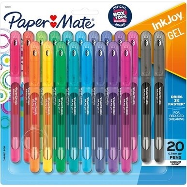 Paper Mate InkJoy Gel Pen - Medium Pen Point - 0.7 mm Pen Point Size - Assorted Gel-based Ink - Assorted Barrel - 20 Card