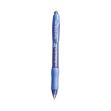 Profile Gel Pen, Retractable, Fine 0.5 mm, Blue Ink, Translucent Blue Barrel, Dozen
