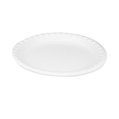 Placesetter Satin Non-Laminated Foam Dinnerware, Plate, 10.25&quot; dia, White, 540/Carton