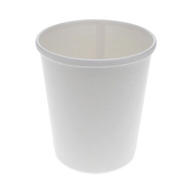 Paper Round Food Container, 32 oz, 5.13&quot; Diameter x 4.5&quot;h, White, 500/Carton