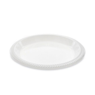 Meadoware Impact Plastic Dinnerware, Plate, 10.25&quot; dia, White, 500/Carton