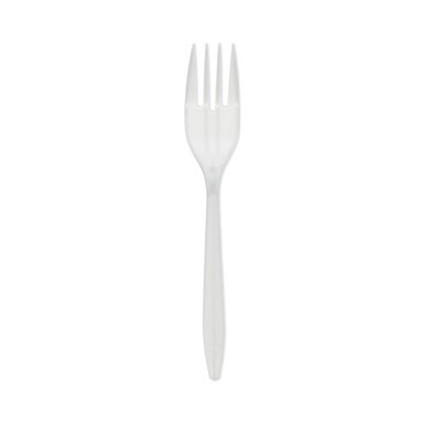 Fieldware Cutlery, Fork, Mediumweight, White, 1,000/Carton