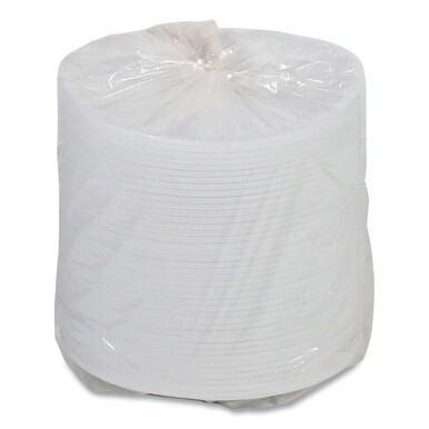 Placesetter Satin Non-Laminated Foam Dinnerware, Plate, 9&quot; dia, White, 500/Carton