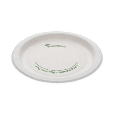 EarthChoice Pressware Compostable Dinnerware, Plate, 6&quot; dia, White, 750/Carton