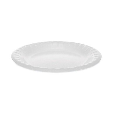 Placesetter Deluxe Laminated Foam Dinnerware, Plate, 6&quot; dia, White, 1,000/Carton