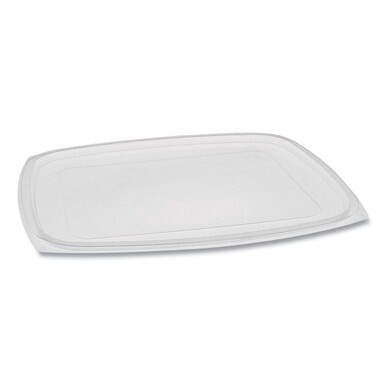 Showcase Deli Container Lid, Flat Lid For 3-Compartment 48/64 oz Containers, 9 x 7.38 x 0.19, Clear, Plastic, 220/Carton