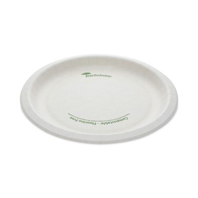 EarthChoice Pressware Compostable Dinnerware, Plate, 9&quot; dia, White, 450/Carton