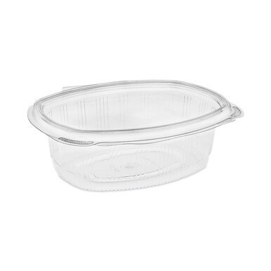 EarthChoice Recycled PET Hinged Container, 24 oz, 7.38 x 5.88 x 2.38, Clear, Plastic, 280/Carton