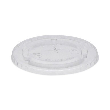 EarthChoice Compostable Cold Cup Lid with Straw Slot for A Cups, Fits 7, 9, 20 oz A Cups, 1,020/Carton