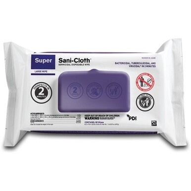 PDI HC Super Sani-Cloth Germicidal Disposable Wipe - Ready-To-Use - 6.75&quot; Length x 6&quot; Width - 80 / Canister - 1 Each - White