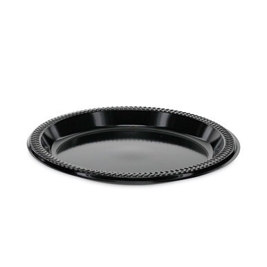 Prairieware Impact Plastic Dinnerware, Plate, 8.88&quot; dia, Black, 400/Carton