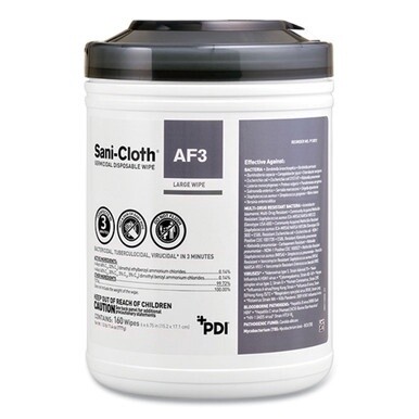 Sani-Cloth AF3 Germicidal Disposable Wipes, Extra-Large, 1-Ply, 7.5&quot; x 15&quot;, Unscented, White, 75/Pack