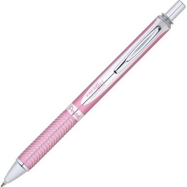 EnerGel EnerGel Alloy Retractable Gel Pens - Medium Pen Point - 0.7 mm Pen Point Size - Refillable - Retractable - Black Gel-based Ink - Metallic Pink Aluminum Barrel - Metal, Stainless Steel Tip - 1 