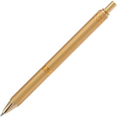 EnerGel EnerGel Alloy Gel Ink Retractable Pen - Medium Pen Point - 0.7 mm Pen Point Size - Refillable - Retractable - Black Liquid Gel Ink Ink - Gold Aluminum Alloy Barrel - Metal Tip - 1 Each