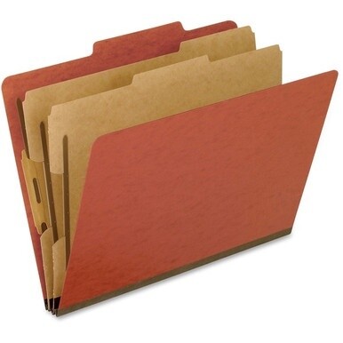 Pendaflex 2/5 Tab Cut Letter Recycled Classification Folder - 8 1/2&quot; x 11&quot; - 2&quot; Expansion - 4 Fastener(s) - 2&quot; Fastener Capacity for Folder, 1&quot; Fastener Capacity for Divider - 2 Divider(s) - Pressboar