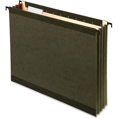 Pendaflex SureHook Letter Recycled Hanging Folder - 3 1/2&quot; Folder Capacity - 8 1/2&quot; x 11&quot; - 3 1/2&quot; Expansion - Poly - Standard Green - 10% Recycled - 4 / Pack