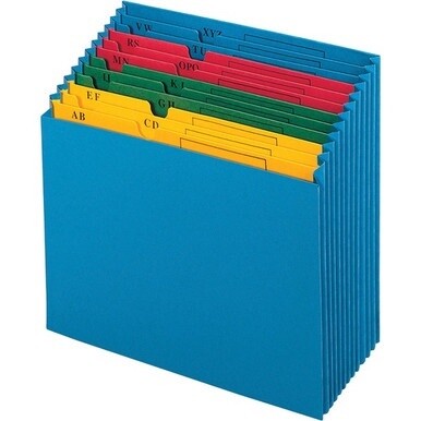 Pendaflex Recycled Expanding File - 11&quot; x 12&quot; - 12 Pocket(s) - Paper, Paper - Blue - 10% Recycled - 1 Each