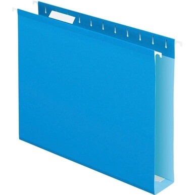 Pendaflex Letter Recycled Hanging Folder - 2&quot; Folder Capacity - 8 1/2&quot; x 11&quot; - Folder - Pressboard - Blue - 10% Recycled - 25 / Box