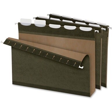 Pendaflex Letter Recycled Hanging Folder - 2&quot; Folder Capacity - 8 1/2&quot; x 11&quot; - 2&quot; Expansion - Pressboard - Standard Green - 10% Recycled - 20 / Box