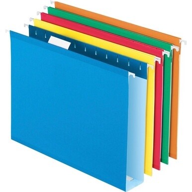 Pendaflex Letter Recycled Hanging Folder - 2&quot; Folder Capacity - 8 1/2&quot; x 11&quot; - 1 Internal Pocket(s) - Pressboard - Assorted - 10% Recycled - 25 / Box