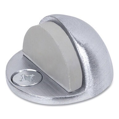 Low Dome Floor Stop, 1.75&quot; Diameter x 1.5&quot;h, Satin Chrome