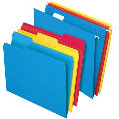TOPS 1/3 Tab Cut Letter Hanging Folder - 8 1/2&quot; x 11&quot; - 3/4&quot; Expansion - Assorted - 24 / Box