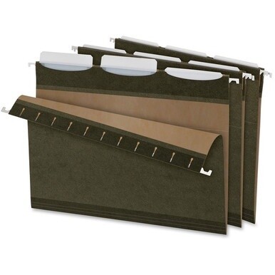 Pendaflex Ready-Tab 1/3 Tab Cut Letter Recycled Hanging Folder - 8 1/2&quot; x 11&quot; - Green - 10% Recycled - 25 / Box