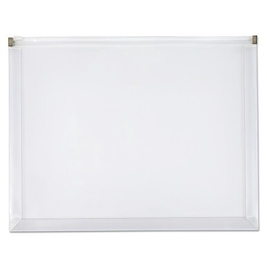 Poly Zip Envelope, Zipper Closure, 10 x 13, Clear, 5/Pack