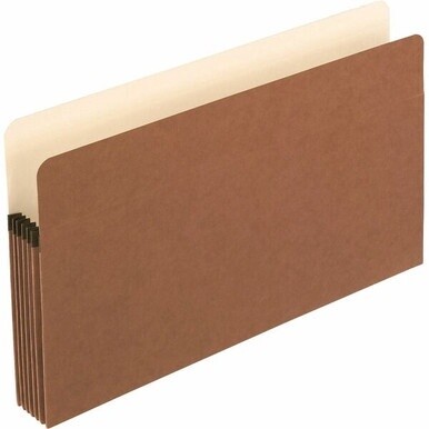 Pendaflex Legal Recycled Expanding File - 8 1/2&quot; x 14&quot; - 5 1/4&quot; Expansion - Manila, Tyvek, Red Fiber - 30% Recycled - 10 / Box