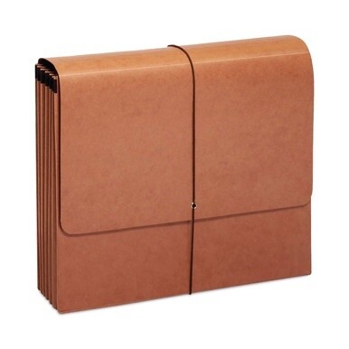 Earthwise by Pendaflex Reinforced Recycled Expanding Wallet, 5.25&quot; Exp, 1 Section, Elastic Cord Closure, Letter Size, Redrope